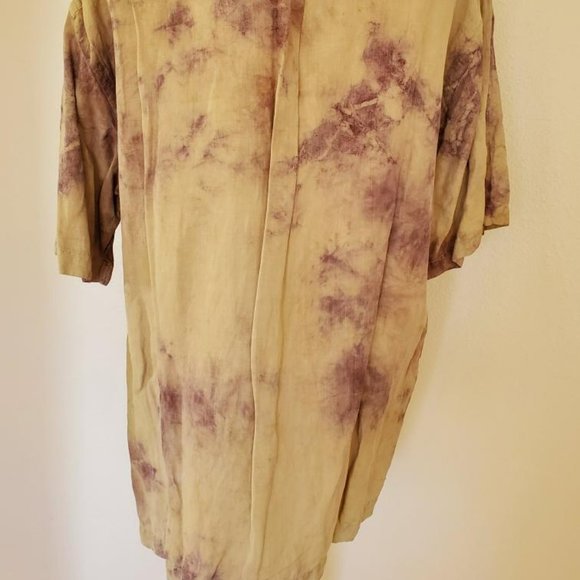 Polo Ralph Lauren Shirt Khaki Brown Silk Linen medium Large beige safari camo - Picture 2 of 7